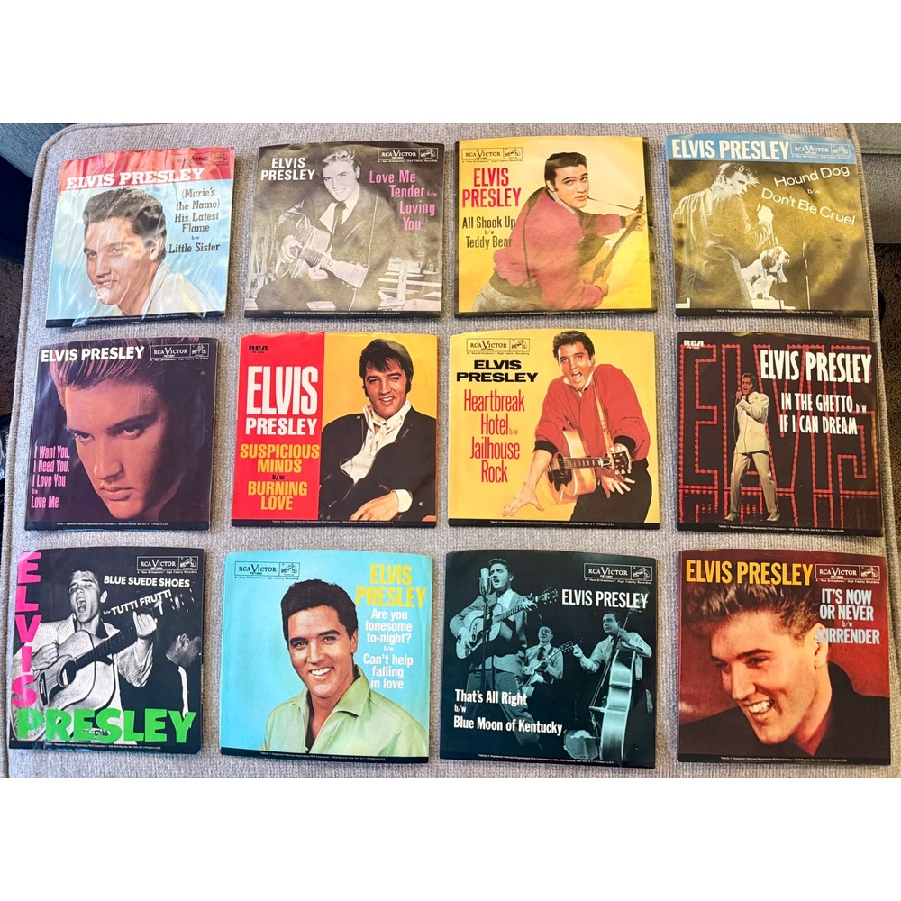 Elvis Presley 50th Anniversary Golden Singles Vol 1 & 2 Orange Vinyl 45 RPM Lot